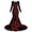 Red, variant on Xijirk Women Halloween Skull Rose Embroidered Maxi Dress Long Sleeve Round Neck Velvet Trailing Hem Outfit for Cosplay Party Festival Casual Gathering Wear,XL