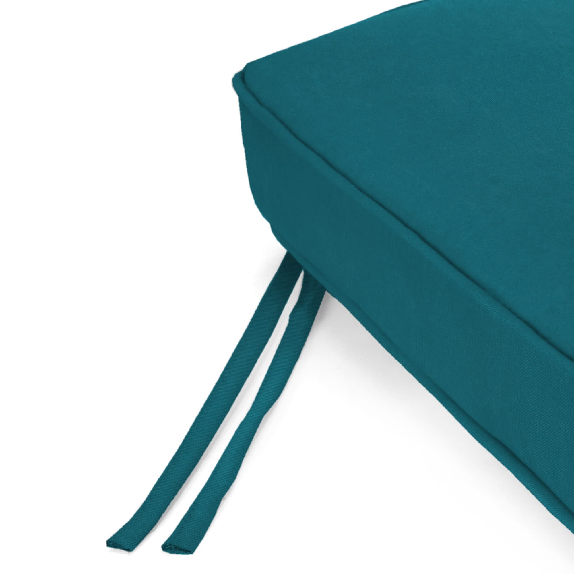 Jordan Manufacturing 47" x 17" Canvas Teal Solid Rectangular Outdoor Settee Swing Bench Cushion with Ties and Welt