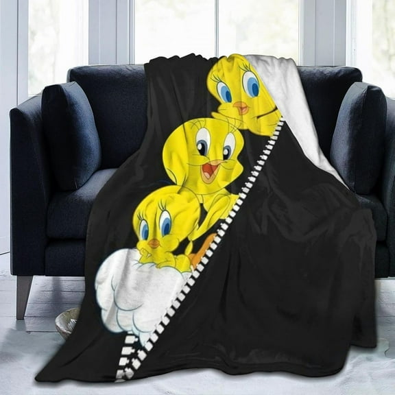 Cute Tweety Style-4 Anti-Pilling Soft Warm Flannel Throw Blanket 60"x50" For Sofa Bed Home Blankets