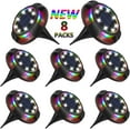 thumbnail image 1 of Paquete de 8 12 luces LED solares para camino de jardín al aire libre, impermeables, luces solares mejoradas para camino de paisaje, multicolor JM JM, 1 of 5