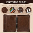 thumbnail image 3 of A4 Business Padfolio Binder with Zipper, Vegan Leather Professional Portfolio Organizer with 3-Ring Binder, Notepad & Resume Holder for Meetings & Travel, 3 of 9
