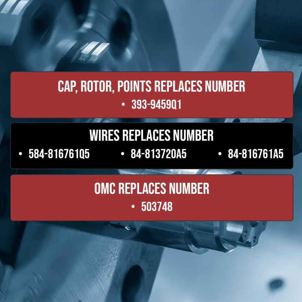 Distributor Cap, Rotor, Points, Condenser and Spark Plug Wires. Ignition Kit for Mercruiser 3.0 2.5 3.7 by FASWORX