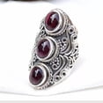 thumbnail image 3 of Red Garnet Ring, 925 Sterling Silver Ring, Three Stone Ring, Gemstone Ring, Dainty Ring, Designer Ring, Minimalist Ring, Personalized Gift*, 3 of 7