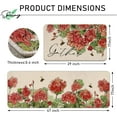 thumbnail image 3 of Spring Summer Floral Flower Kitchen Rugs Set of 2, Red Geranium Bee Gather Kitchen Mats Decor, Seasonal Floor Door Mat Home Decorations -17x29 and 17x47 Inch, 3 of 6