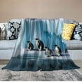thumbnail image 2 of COMIO Soft Flannel Blanket - Cozy and Lightweight Throw for Home, Camping, and Travel Penguins On The Iceberg, 2 of 6