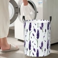 thumbnail image 5 of Rateoe Lavender Flowers Pattern Round Laundry Hamper Basket, Tall Hamper Basket for Blanket Storage, Nursery Clothes Hamper for Laundry in Bedroom and College Dorm-Small, 5 of 6
