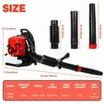 thumbnail image 3 of 75.6CC Gas Leaf Blower, 5HP Backpack Blower with 900CFM Air Volume and 210MPH Wind Speed, Powerful 2 Stroke Engine for Heavy-Duty Lawn, Yard, and Parking Lot Cleanup, 3 of 8