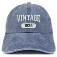 thumbnail image 1 of Trendy Apparel Shop Vintage 1934 Embroidered 84th Birthday Soft Crown Washed Cotton Cap - Black, 1 of 2
