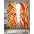 thumbnail image 2 of Orange Yellow Sheer Curtains 84 Inch Length 2 Panels Set, Modern Ombre Abstract Aesthetic Art Voile Window Treatment Rod Pocket Curtains Sheers Drapes for Bedroom/Living Room/Kitchen 52"x84"x2, 2 of 7