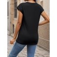 thumbnail image 2 of Women's Crewneck Short Sleeve Tops Casual Loose Solid Color Summer T Shirts, 2 of 7