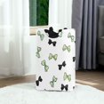 thumbnail image 2 of Foldable Laundry Hamper Bag with Handles Dirty Clothes Basket 12.6" x 11" x 22.7" Green and Black Bows, 2 of 7