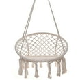 Hammock Chair Rope Hanging Swing Round Indoor Ourdoor Patio Bedroom