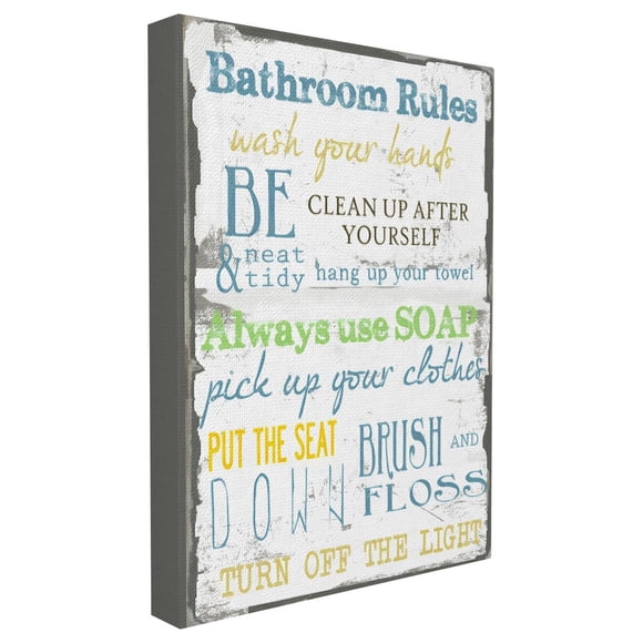 Stupell Industries Stupell Home Decor Rules ' Typography Bathroom Wall Art, 16 x 20, Design by Artist Taylor Greene