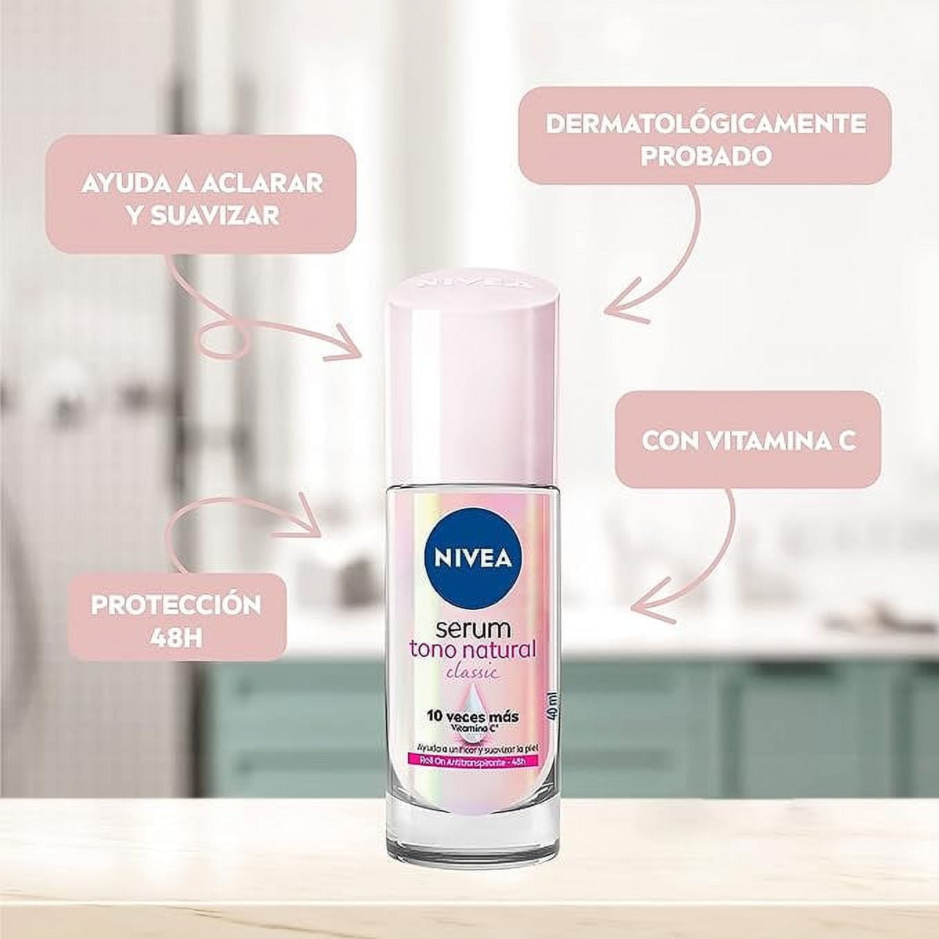 NIVEA Extra Clarifying Serum Roll-On Deodorant, Vitamin C, Avocado