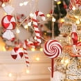 thumbnail image 3 of Colgante de caramelo para árbol de Navidad, 1 unidad, bolas de caramelo colgantes, rojo y blanco bastón de caramelo, decoración de fiesta de año nuevo, regalos de fiesta, 3 of 4