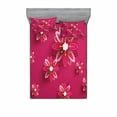 thumbnail image 2 of Ambesonne Floral Fitted Sheet & Pillow Sham Set, Spring Flowers, Twinxl, Pink, 2 of 3