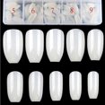thumbnail image 5 of Puntas para uñas acrílicas cortas, naturales, 500 unidades, bailarina, uñas postizas artificiales, cobertura total, 10 tamaños, con caja LSX, 5 of 5