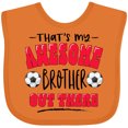 thumbnail image 3 of Inktastic That's My Awesome Brother out There with Soccer Balls Boys or Girls Baby Bib, 3 of 4