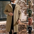 thumbnail image 2 of Aihuaihua Winter Jackets for Men Trench Coat Outdoor All Seasons Wear Men's Fall Winter Long Jackets Single Pea Coat Windbreaker Red M, 2 of 9