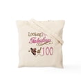 thumbnail image 2 of CafePress - Fabulous 100Th Birthday Butterfly Tote Bag - Unisex Canvas Tote Bag, Beige, 1-Piece, 2 of 8