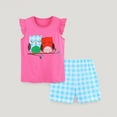 thumbnail image 2 of Toddler Baby Girl Outfits Summer Clothes Set Unicorn Ice Cream Print Ruffle Sleeveless Top and Shorts Set Cute Pattern Printed Outfits 4-5 Years, 2 of 6