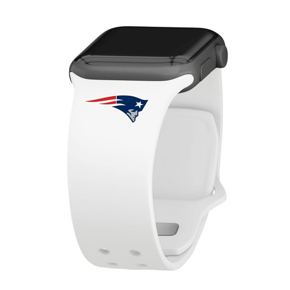 White New England Patriots Logo Silicone Apple Watch Band