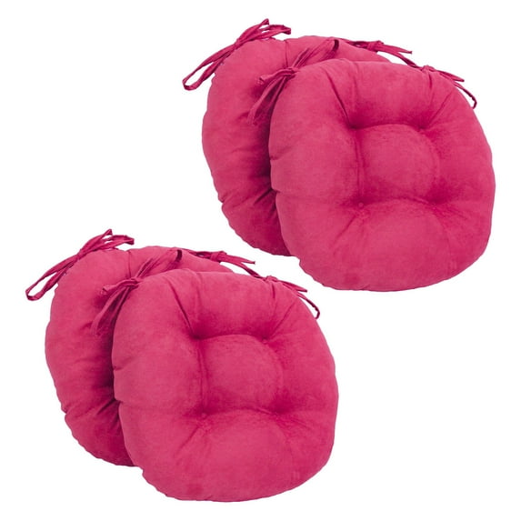 Blazing Needles U-Shape 16 x 16 in. Micro Suede Dining Chair Cushions - Set of 4