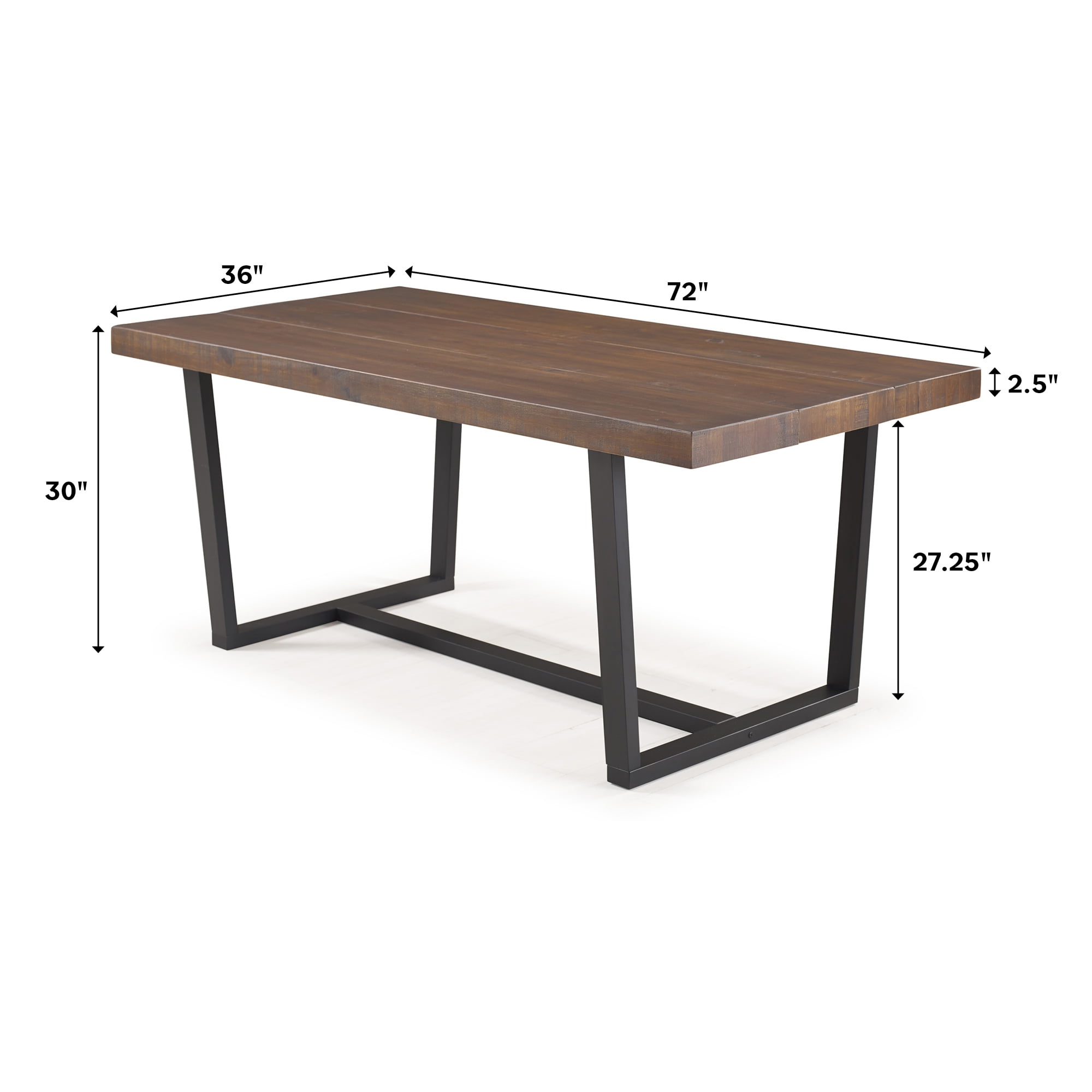 Walker Edison Modern Farmhouse Two-Tone Dining Table, Rustic Oak