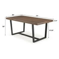 thumbnail image 6 of Walker Edison Rustic Farmhouse Solid Wood Dining Table, Mahogany, 6 of 13