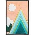 thumbnail image 3 of PixonSign Framed Wall Art Print Set Abstract Teal & Gold Mountain Peak Geometric Wilderness Digital Art Modern Art Farmhouse/Country Multicolor Boho Decor for Living Room, Bedroom - 24"x36" Black, 3 of 5