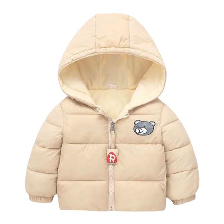 

Toddler Baby Boys Girls Solid Color Puffy CoatsJacket Hooded Autumn Winter Long Sleeve Windproof Thicken Warm Hooded Outerwear