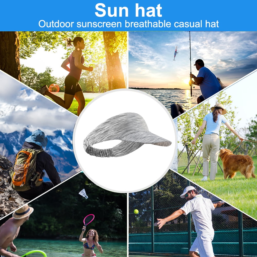 Sports Visor Hats Women Men, UV Protection Breathable Adjustable Baseball  Cap for Beach Golf Running Tennis,Flower grey 