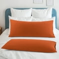 thumbnail image 2 of PiccoCasa 2Pcs Body Pillowcases Microfiber Pillow Covers, Queen Rust, 2 of 9