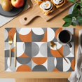 thumbnail image 2 of Mid Century Geometric Placemats Set of 6 Abstract Modern Orange Place Mats Table Mats Kitchen Dining Home Outdoor Party Table Decoration, 2 of 9