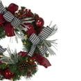 thumbnail image 4 of Northlight Pre-Lit Plaid and Houndstooth Artificial Christmas Wreath - 24" - Warm White Lights, 4 of 7