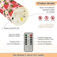 thumbnail image 5 of Strawberries and Flowers Flameless Candles 2 PCS with Remote Realistic Moving Flame LED Tapered Pillar Set for Home Decor, 5 of 7