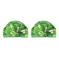 thumbnail image 4 of Kearding Gorros de ducha Estampado de flores Cubierta elástica impermeable Baño Ajustable Sombrero universal Mujeres Niñas Baño Estampado de Type5 NO5, 4 of 6