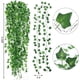 thumbnail image 2 of Nvzi Paquete de 12 enredaderas falsas con hojas, guirnalda de hiedra artificial, hojas de hiedra falsas para dormitorio, guirnaldas de vegetación artificial, enredaderas colgantes, 2 of 5