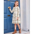 thumbnail image 4 of Arshiner Girls Long Sleeve Dresses Button Down Midi Dress with Pockets, 4 of 6