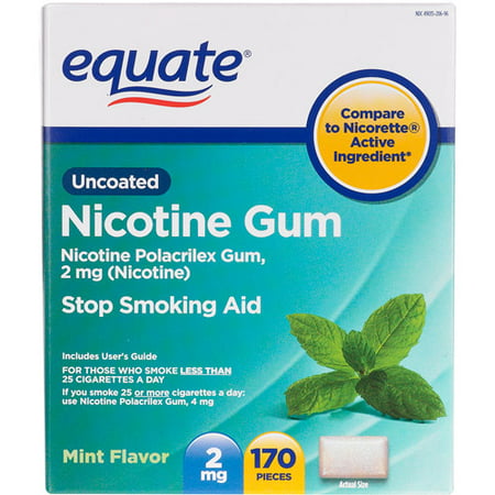 Equate Uncoated Gum 2mg Mint, 170 count - Walmart.com