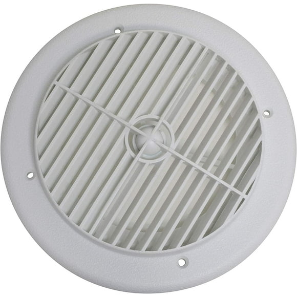 Valterra A10-3355VP Rotating Heating and A/C Register - 4" ID x 7" OD, White