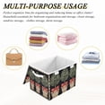 thumbnail image 6 of Yayeee Collapsible Cube Storage Bin with Lid Fabric Closet Decorative Basket with Handles, Beige Striped Trees, 6 of 7
