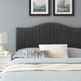 thumbnail image 5 of Tufted Platform Bed Frame, King Size, Velvet, Dark Grey Gray, Modern Contemporary Urban Design, Bedroom Master Guest Suite, 5 of 10