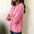 thumbnail image 3 of cocolona Womens Solid Color Sweater Cardigan Button Down Crew Neck Plus Size Knit Cardigan Loose Casual Soft Basic Sweater Sizes XS-4XL, 3 of 5