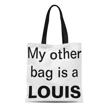 LADDKE Canvas Tote Bag Designer My Other Is Louis Cute Girly Diva Funny Reusable Handbag Shoulder Grocery Shopping