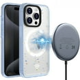 thumbnail image 5 of For iPhone 15 PRO Case Magnet Charging Iridescent Spot Cover + 2 Tempered Glass, 5 of 5