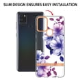 thumbnail image 5 of Allytech Samsung Galaxy A21s Case, Flower Series Crystal Clear Back Cover Flexible TPU Silicone Shockproof Drop Proof Anti-yellow Protection Case Cover for Galaxy A21s, Purple Flower, 5 of 5
