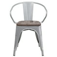 thumbnail image 6 of BizChair Silver Metal Chair with Wood Seat and Arms, 6 of 6