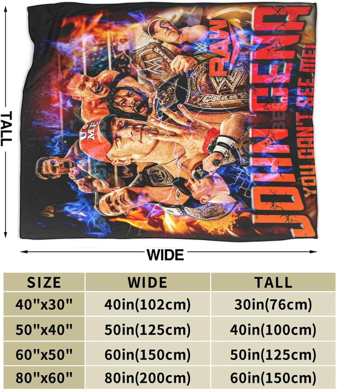 John Boxer Cena Blanket Throw Air Conditioning Blankets Soft Throws for Couch Bed All Seasons Use 40"x30"