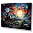 thumbnail image 2 of Designart Train Wall Art, Cosmic Rails An modern Train I , train Large Wall art decor, Multi-Color Modern Canvas wall art, 44x34 inches, 2 of 5